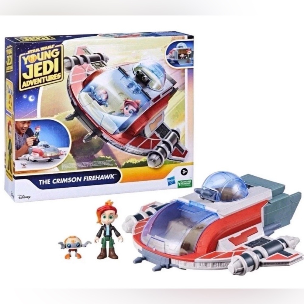Star Wars Young Jedi Adventures Red and Blue Firehawk Playset